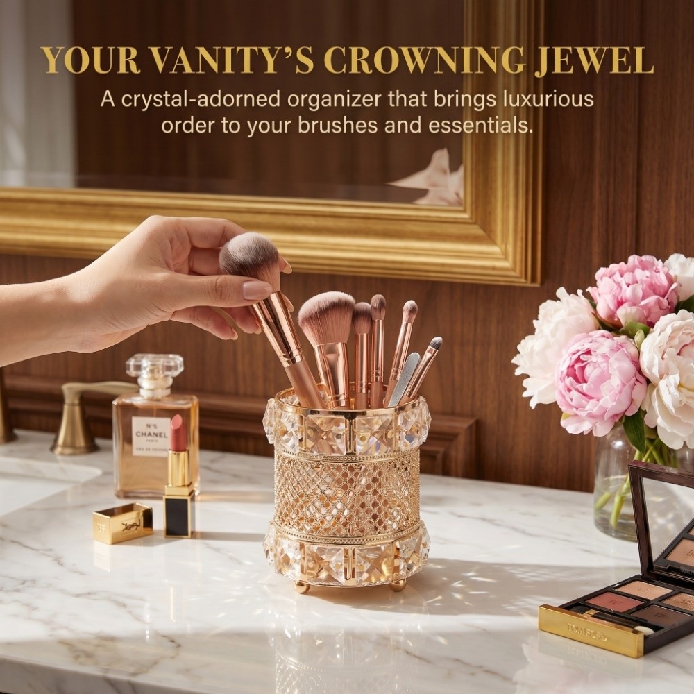 골드 메이크업 브러쉬 홀더 오거나이저 크리스탈 고급 펜 - Luxury Skincare And Makeup Brands 리뷰 및 가격