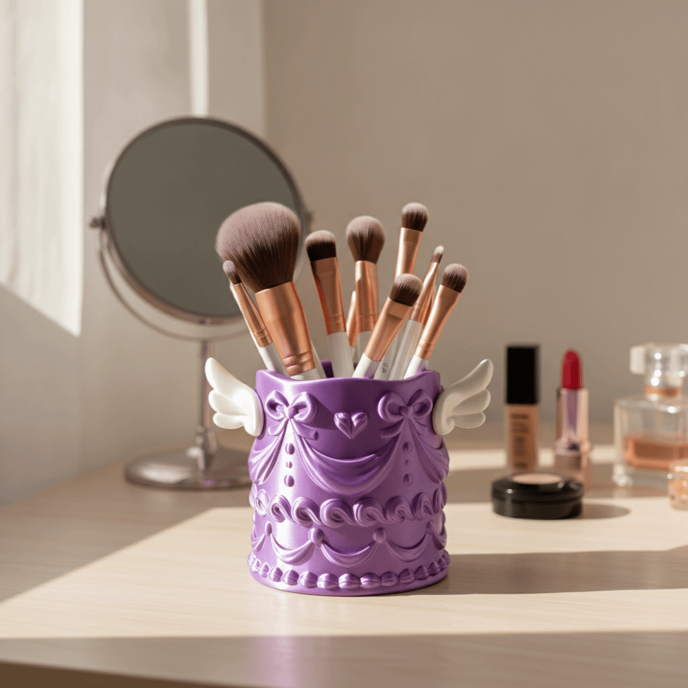 실크 질감 메이크업 브러쉬 홀더 릴리프 디자인 데스크탑 - Luxury Skincare And Makeup Brands 리뷰 및 가격